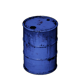 Blaue Metalltonne