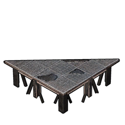 Base triangular de metal